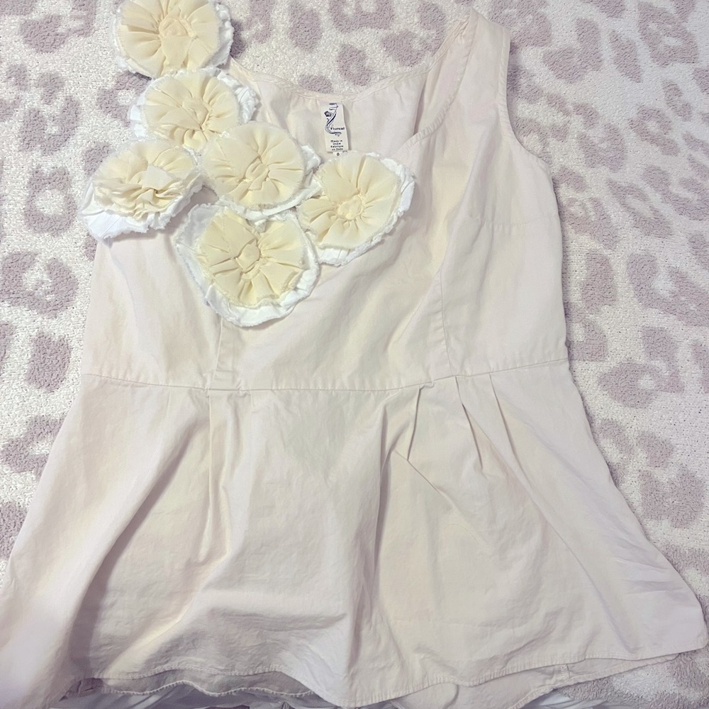 Anthropologie floral peplum blouse- size 6
